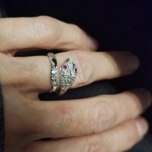 GOLD White GOLD DIAMONDS RUBY  🎆HOST PICK ❤🎆Re-Sizeable Serpentine - Picture 4 of 7